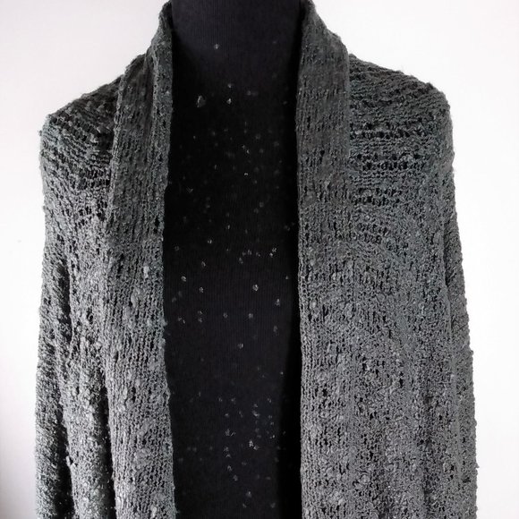 Listicle Green Fringe Mohair Blend Shawl Size: L - Picture 1 of 9